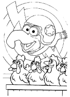 A coloring page of the muppets